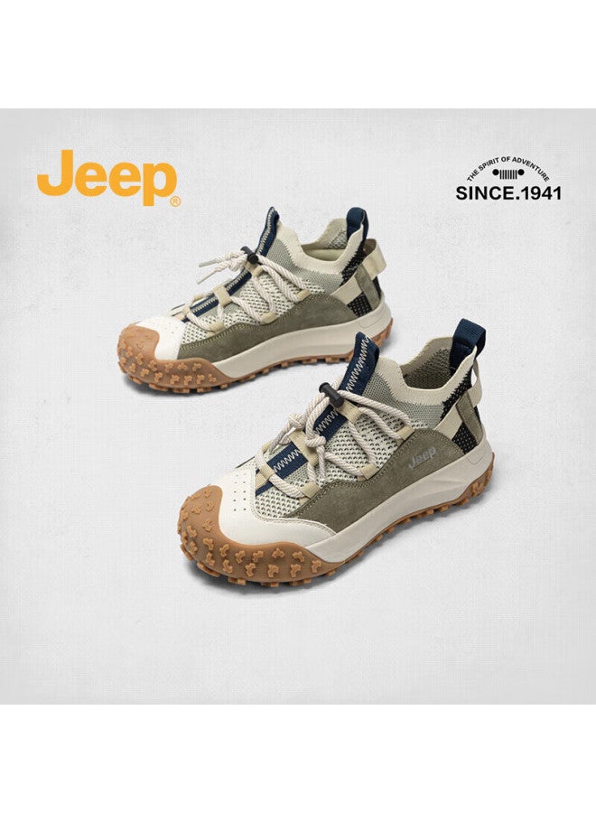 Jeep Jeep Women's Lightweight Spring Hiking Shoes With Thick Retro Outdoor Sports Shoes, Gray-green, Size 36 - Image 5