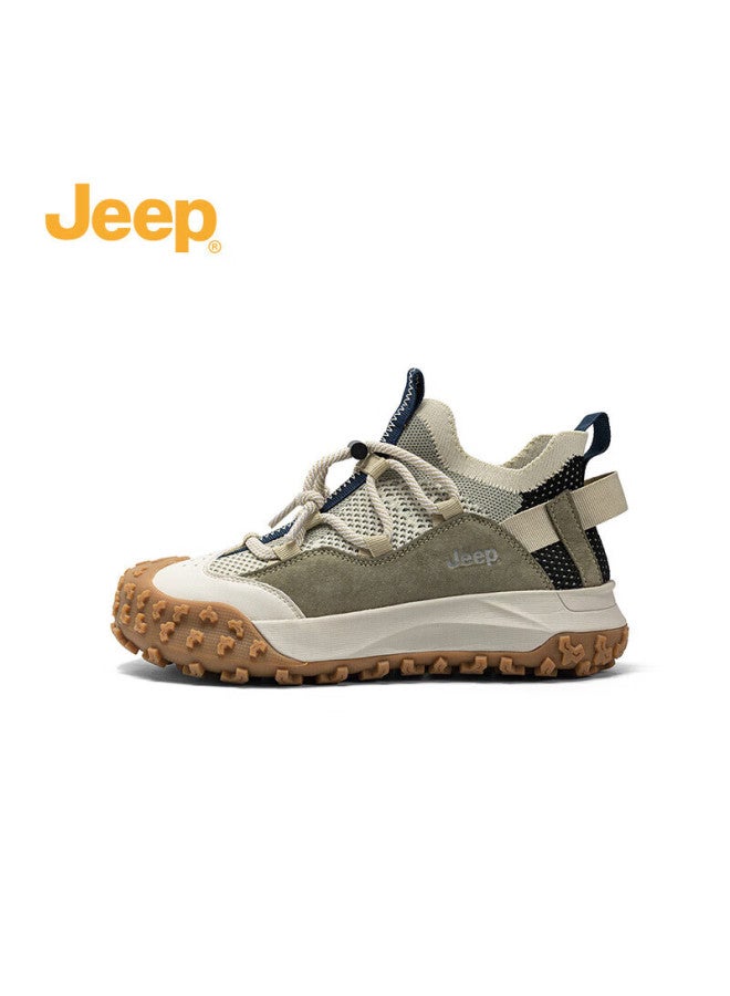 Jeep Jeep Women's Lightweight Spring Hiking Shoes With Thick Retro Outdoor Sports Shoes, Gray-green, Size 36 - Image 1