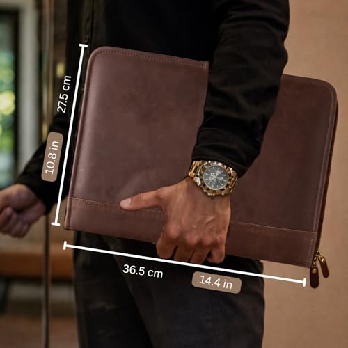NomadCraftsCo. Leather Padfolio with Zipper – Business Portfolio for Men and Women, Legal Pad Portfolio, Leather Folder, Professional Padfolio for Meetings and Interviews - Image 2