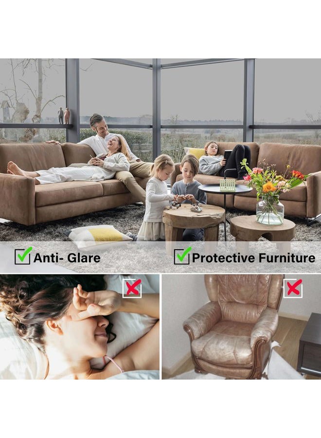 Kromapolis One Way Window Privacy Film Reflective Mirror Home Window Tint, Daytime Privacy Heat Control Anti UV Glass Tinting Static Cling (Silver, 23.6 x 78.7 inch) - Image 4