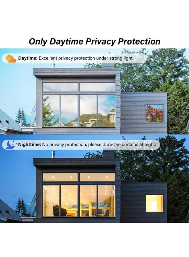 Kromapolis One Way Window Privacy Film Reflective Mirror Home Window Tint, Daytime Privacy Heat Control Anti UV Glass Tinting Static Cling (Silver, 23.6 x 78.7 inch) - Image 5