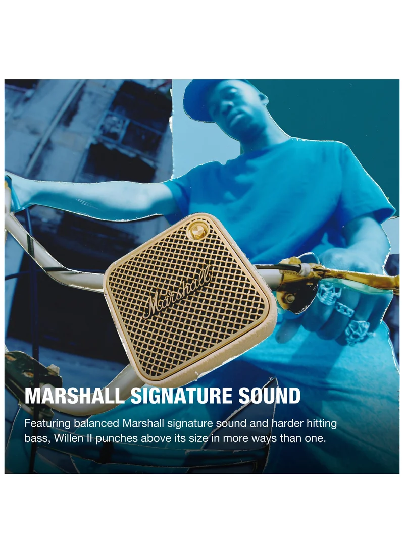 مارشال Marshall Willen II Wireless Bluetooth Speaker, over 17+ Hours Playtime, Dust and Waterproof Design (Cream)