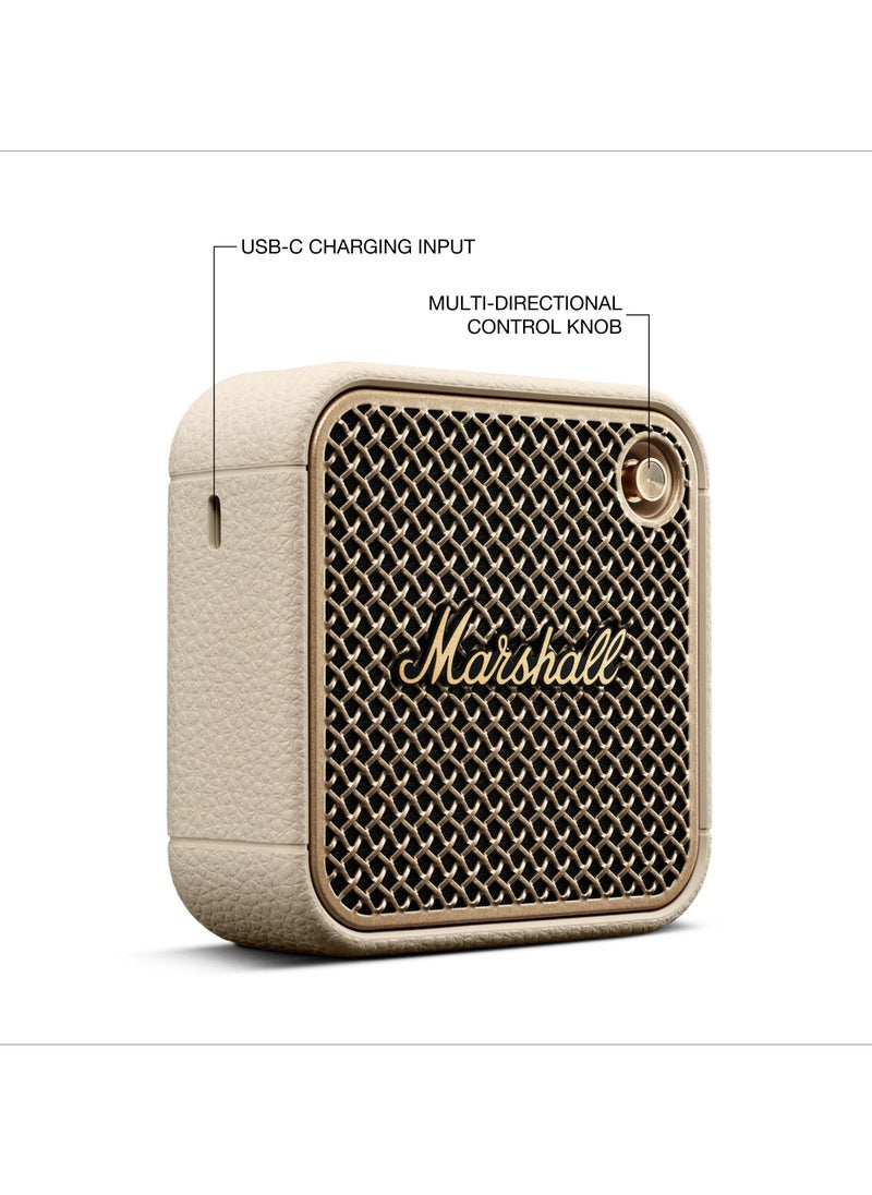 Marshall - Marshall Willen II Wireless Bluetooth Speaker, over 17+ Hours Playtime, Dust and Waterproof Design (Cream) - Image 1