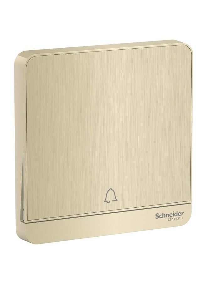 Schneider Electric - Schneider Electric E8331BPL1_GH AvatarOn Gold - Push button Door Bell switch - with bell symbol - 1 gang 2 way - 10A 250 V Gold - Image 1