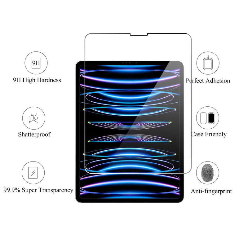 Ailun Screen Protector for iPad Pro 11 inch 2022/2021/2020 (4th/3rd/2nd Generation) 3 Pack + 2 Pack Camera Lens Protector,Tempered Glass,Face ID & Apple Pencil & Case Compatible - Image 2