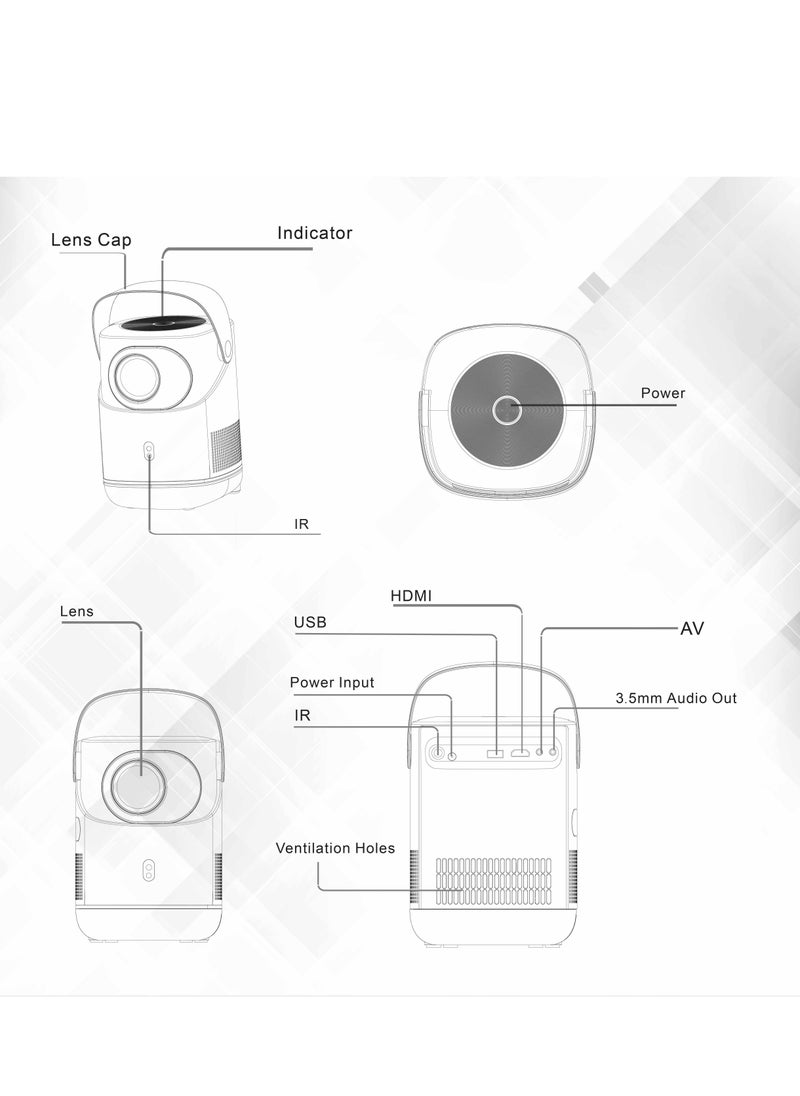 Maxwell Electronics Maxwell Phantom Projector Supports 4k, Built-in Stand, Powerful Speaker, Full HD 1080P Resolution, Projector Keystone Correction, Outdoor/Home Cinema, Hi-Fi Sound System, 5G Wifi, Screen Mirroring  - Image 3