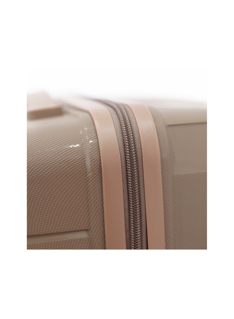 DILIXI Unbreakable Hardshell PP Luggage Set with 8 Wheels Thick Shell Multi Layer PP 3 Piece Set, 20, 24, 28 Inch (Beige) - Image 5