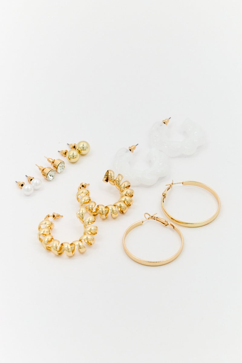 Eden by Adina Eden Women 6 Pairs Stud and Hoop Earring Set, Multicolor - Image 2