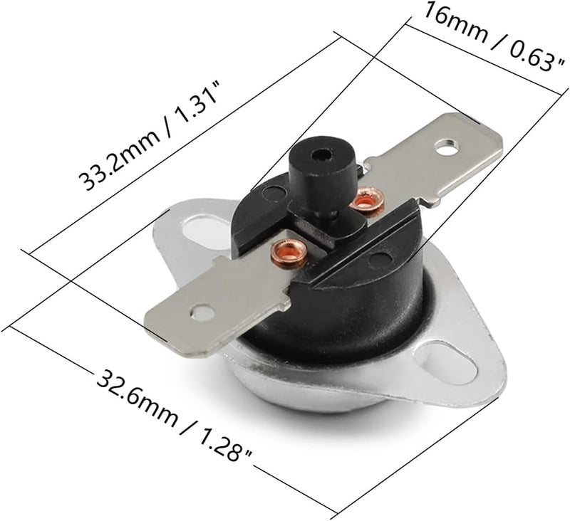 Fielect KSD301 Thermostat Temperature Control Switch,Adjust Snap Disc Temperature Switch 115°C Normally Closed 2 Pcs - Image 2