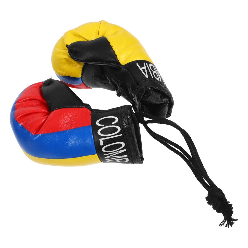 1 Pair of Miniature Boxing Gloves for Car Mirror National Flag Style Miniature Punching Gloves Pendants Keychain Decor - Image 1
