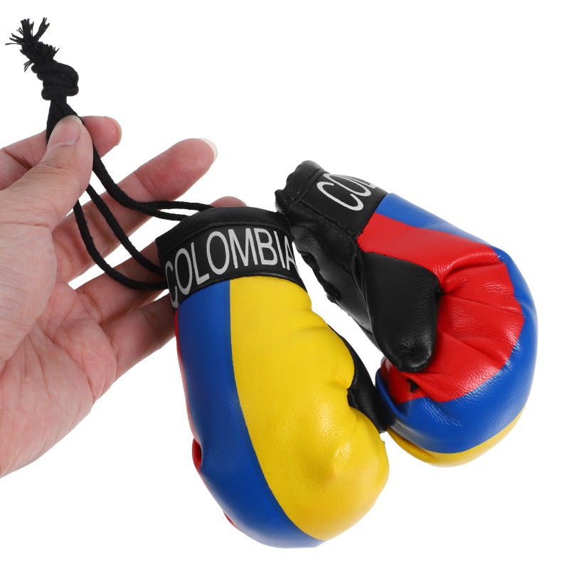 1 Pair of Miniature Boxing Gloves for Car Mirror National Flag Style Miniature Punching Gloves Pendants Keychain Decor - Image 3