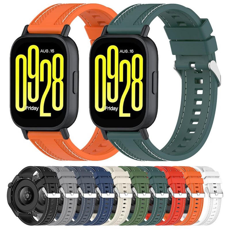 erorex For Redmi Watch 5 Active / Watch 5 Lite Quick Release Two Side Stitching Silicone Watch Band(Red) - Image 5