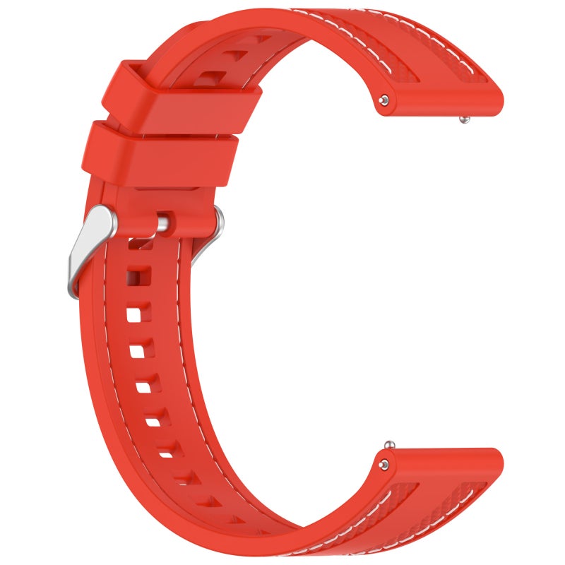 erorex For Redmi Watch 5 Active / Watch 5 Lite Quick Release Two Side Stitching Silicone Watch Band(Red) - Image 4