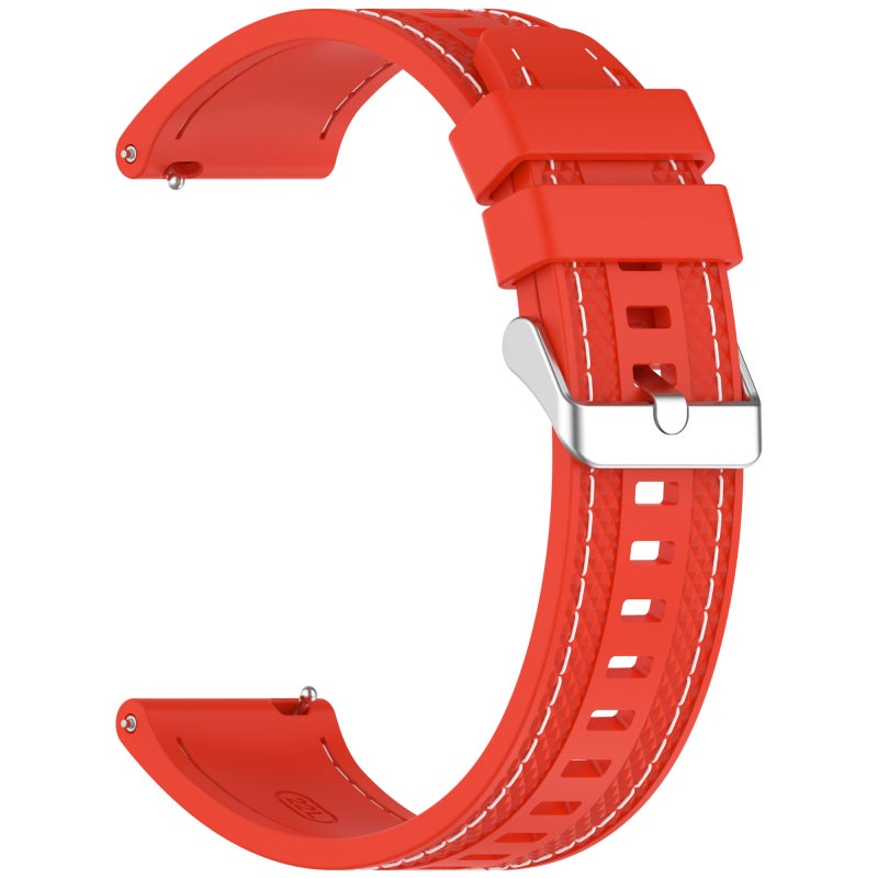 erorex For Redmi Watch 5 Active / Watch 5 Lite Quick Release Two Side Stitching Silicone Watch Band(Red) - Image 3