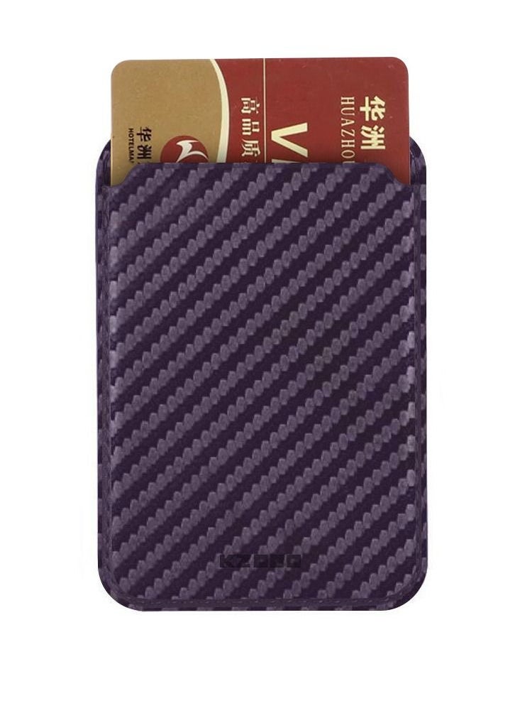 KZDOO - ( For iPhone 16 Pro Max ) iPhone Leather Wallet with MagSafe Carbon Fiber Mag Wallet Magnetic Wireless Charging Card Holder Purple - Image 1