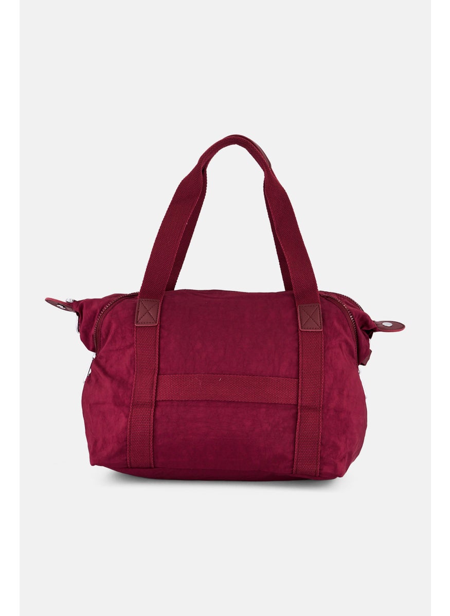 I Love Fashion Women Brand Logo Tote Bag, Maroon  - Image 3