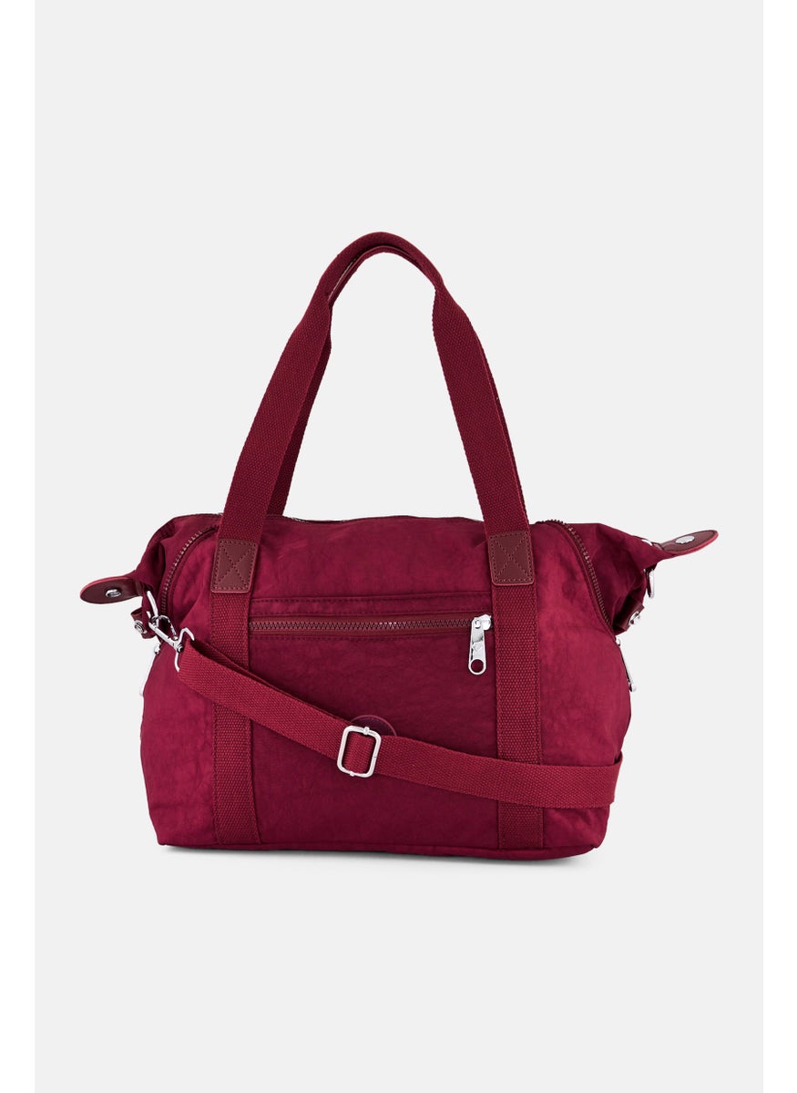I Love Fashion Women Brand Logo Tote Bag, Maroon  - Image 4