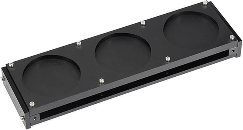 Black Acrylic Cup Holder Serving Board Organizer 3 Hole Drink Stand for Home Office Coffee Shop - Image 1