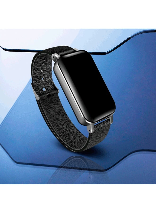Wireless Bluetooth Headset Watch Bracelet 2-in-1 Sports Step Counting InFormation Synchronization Health Monitoring Intelligent Binaural-Color:Black  - Image 1