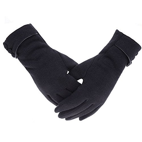 woogwin Womens Winter Gloves Touch Screen Warm Fleece Lined Thick Thermal Windproof Ladies Snow Gloves for Cold Weather (Black) - Image 1