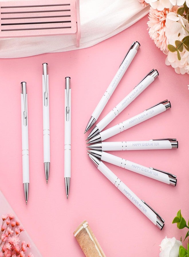 TaoBary 24 Pcs Wedding Pens Bridal Party Black Ink Ballpoint Retractable Bridal Shower Pens for Wedding Favors Proposal Bachelor Slumber Party Supplies (White) - Image 2