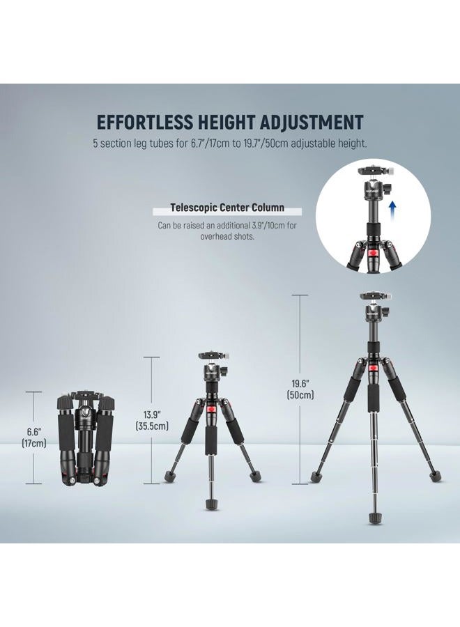 Neewer Portable Desktop Mini Tripod Aluminum Alloy 20''/ 50cm Desk Tripod with 360 Degree Ball Head, 1/4 inch Quick Shoe Plate for DSLR Camera Video Camcorder, Load up to 11 pounds/5 kilograms - Image 3