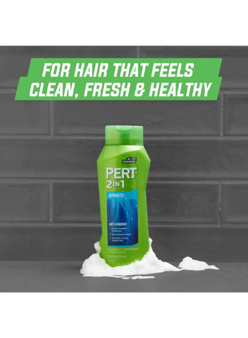 PERT 2 IN 1 Shampoo and Conditioner, Anti-Dandruff, 13.5 Fl. Oz (Pack of 6) - Image 2