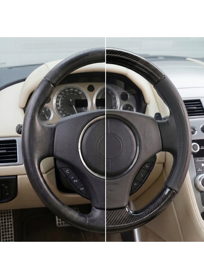 Manful Luxury Wood Grain & Leather Steering Wheel Cover 15 Inch (37–38 cm) – Universal Fit, Anti-Slip Grip, Heat Resistant, Premium PU Leather, Stylish Car Interior Accessory - Image 3