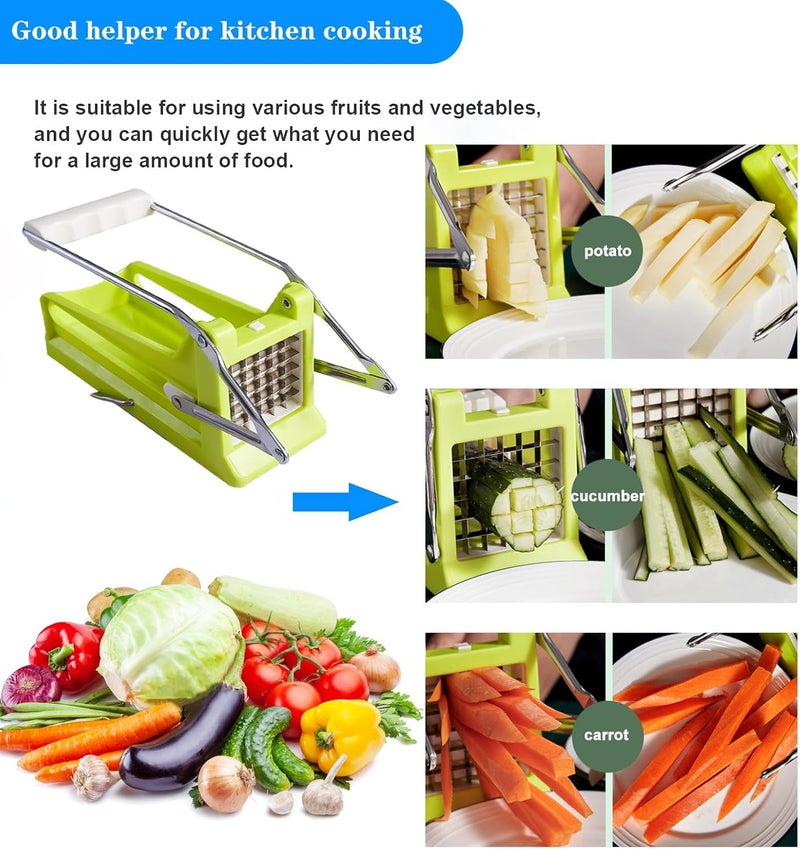 NatldGs French Fry Cutter, Potato Slicer French Fries with 2 Different Sizes Stainless Steel Blades and No-Slip Suction Base for Potatoes Carrots Cucumbers - Image 3
