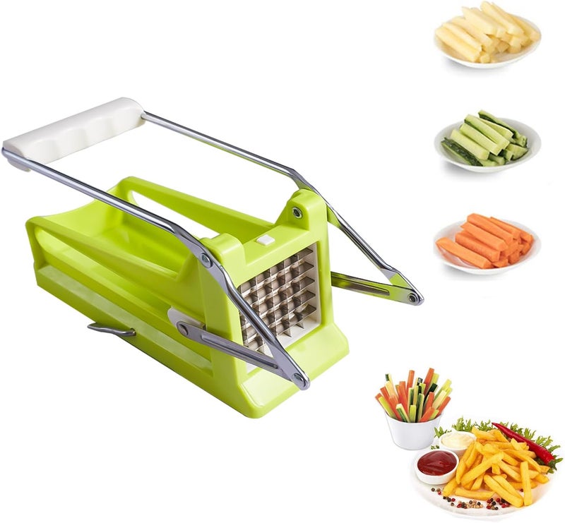 NatldGs French Fry Cutter, Potato Slicer French Fries with 2 Different Sizes Stainless Steel Blades and No-Slip Suction Base for Potatoes Carrots Cucumbers - Image 1