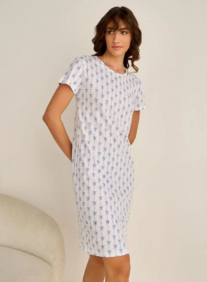 Splash FAV Printed Sleepshirt with Short Sleeves