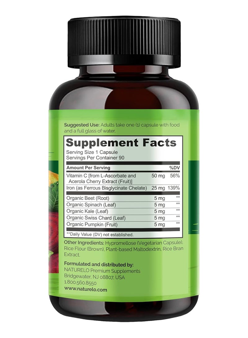 ناتوريلو‏, حديد مع فيتامين ج، 90 كبسولة نباتية - Image 4