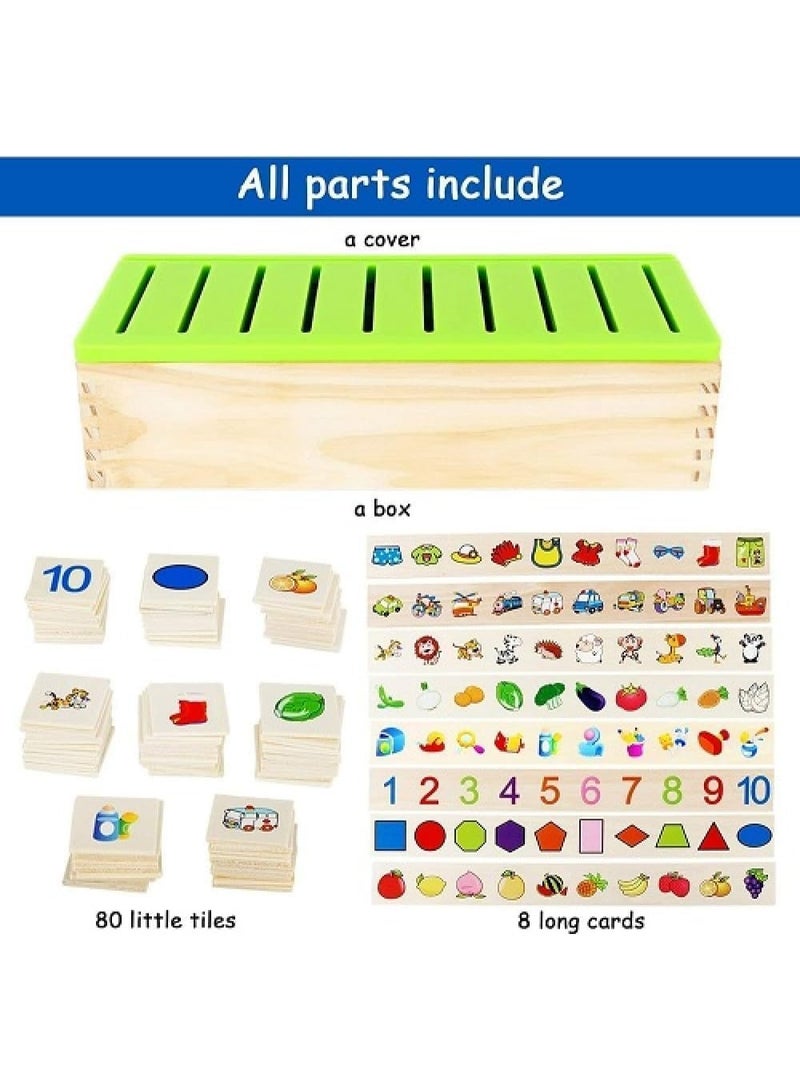 Knowledge Montessori Toys Wooden Color Shape Sorting Box Game Geometric Matching Blocks Early Learning Educational Toy Gift for 3 4 5 Year-Old Baby Toddlers - Image 5