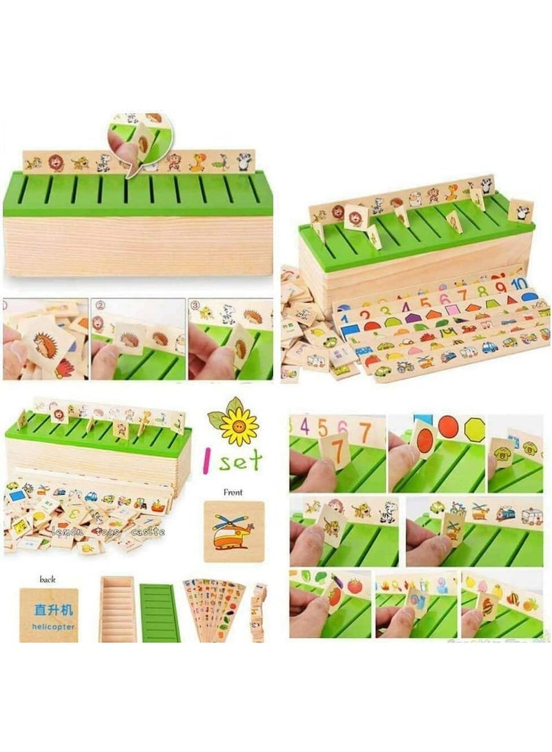 Knowledge Montessori Toys Wooden Color Shape Sorting Box Game Geometric Matching Blocks Early Learning Educational Toy Gift for 3 4 5 Year-Old Baby Toddlers - Image 3