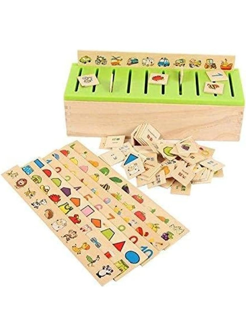 Knowledge Montessori Toys Wooden Color Shape Sorting Box Game Geometric Matching Blocks Early Learning Educational Toy Gift for 3 4 5 Year-Old Baby Toddlers - Image 2