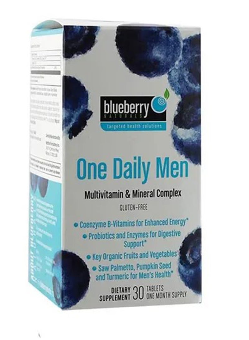 قرص واحد يومي للرجال من بلوبيري ناتشورالز، 30 قرصًا