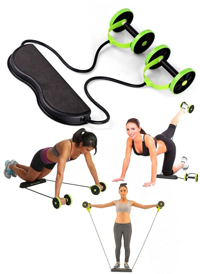 ISHWAZ - Abdominal Wheel Roller With Resistance Band For Womens, Perfect For Tonnig Abs, Weightloss, Slim Waist, Chest, Hips, Core Workout, Shaping Up Your Body Home Fitness Workout Equipment - Image 1