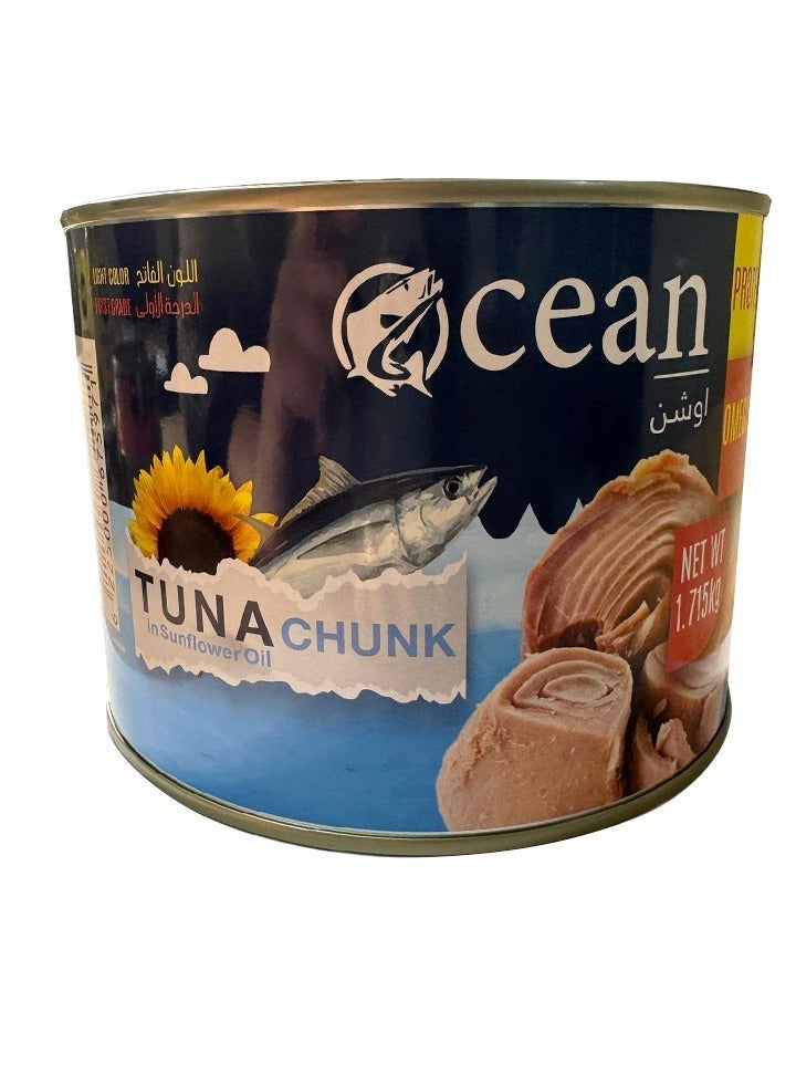 Ocean Chunk Tuna 1.715kg | 100% Natural Canned Tuna | High Protein & Omega-3 Rich | Premium Tuna for Cooking & Restaurants - Image 2