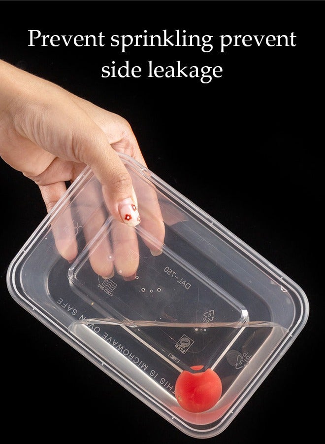 DUNISO 40-Pieces，750 ml Thickened Meal Prep Containers,Reusable Heatable Food Storage Circular Containers WIth Lids For Packing,Storage,17*11*4CM,Clear - Image 4