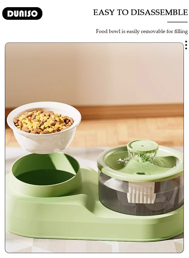 DUNISO 2 in 1 Pet Feeder and Waterer, Automatic Cat Feeder, Pet Feeder and Water Dispenser Set for Indoor, Pet Food Bowl Water Dispenser for Cats Small Size Dogs, Cat Food Bowl and Automatic Water Dispenser Set for Pets - Image 4