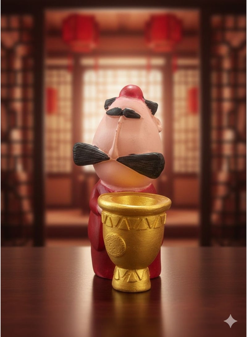 مجسم رمضان بورسلين و دياسطي فنانيس واقف  شايل الطبله مقاس ٢١سم