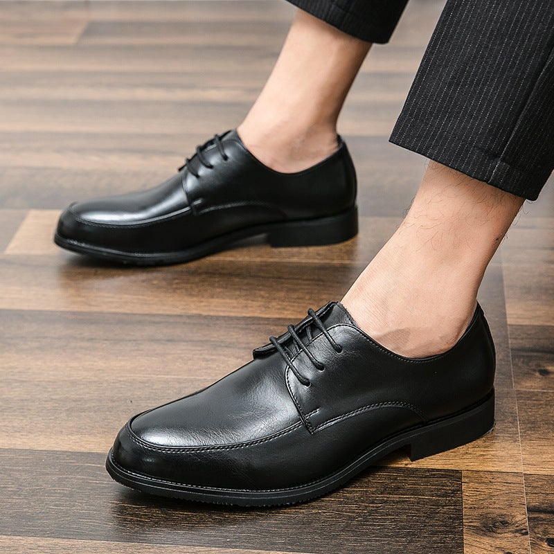 Leather Shoes Men'S Business Dress Shoes Korean Pointed Trendy Shoes Groom'S Wedding Derby Shoes - Image 3