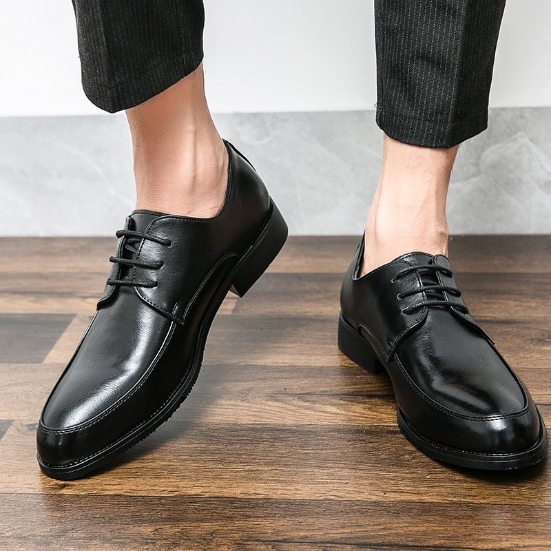 Leather Shoes Men'S Business Dress Shoes Korean Pointed Trendy Shoes Groom'S Wedding Derby Shoes - Image 5