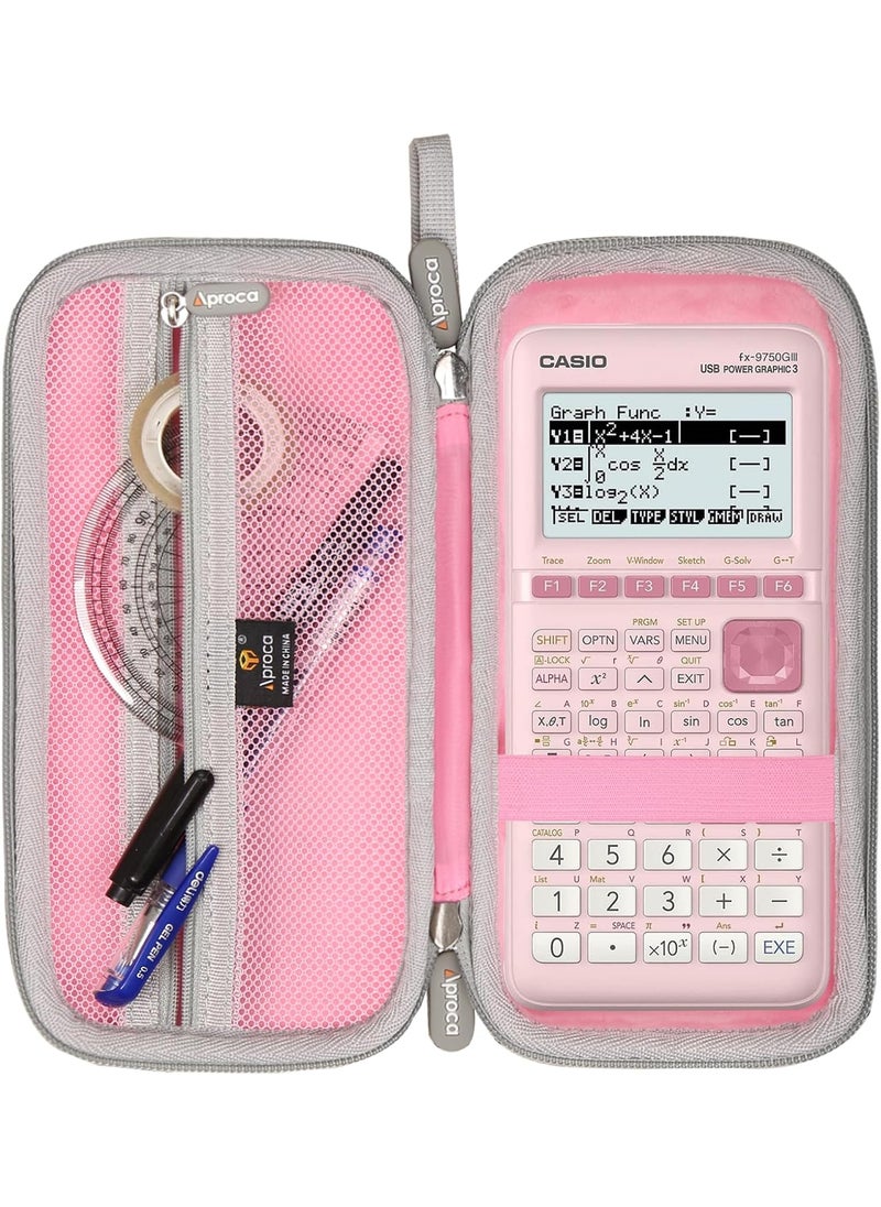 Aproca Aproca Pink Hard Storage Portable Case for Casio fx9750GIII Standard Graphing Calculator Case Only  - Image 1