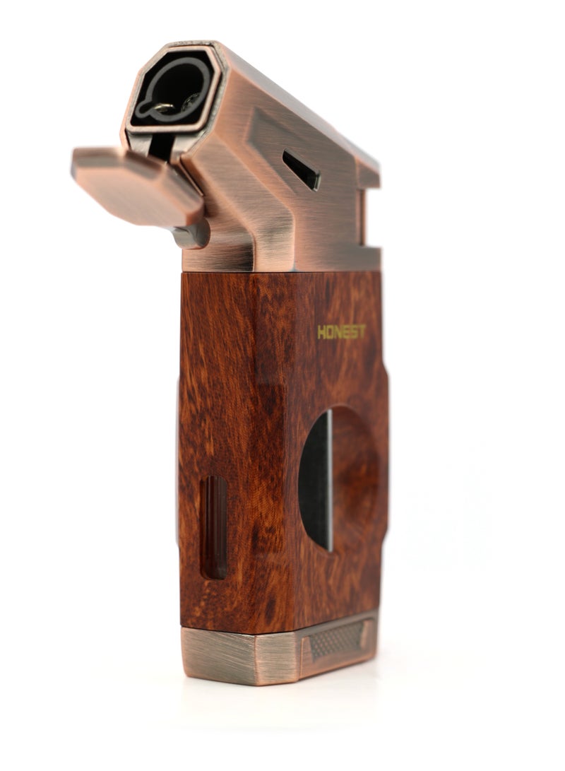 Honest Refillable Windproof Butane Gas Lighter Blue Flame Lighter For Candles Red - Image 2