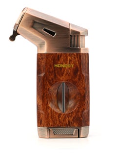 Honest Honest Refillable Windproof Butane Gas Lighter Blue Flame Lighter For Candles Red  - Image 1