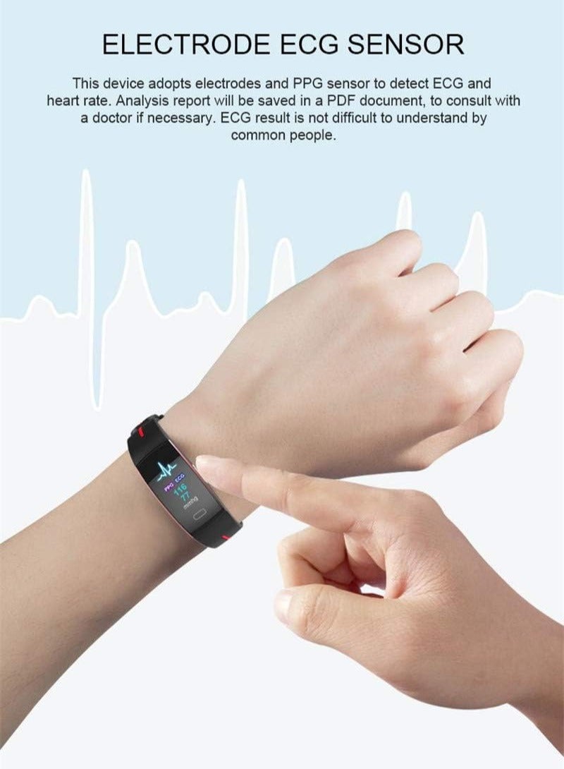 P3 Color Screen Smart Bracelet, IP67 Waterproof Fitness Tracker, Lightweight Multifunction Smart Watch With PPG ECG Sleep Monitor Calorie Counter, (1pc, Black) - Image 2