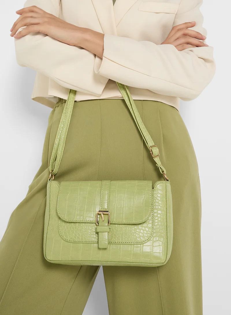 ELLA Croc Detail Mini Crossbody Bag