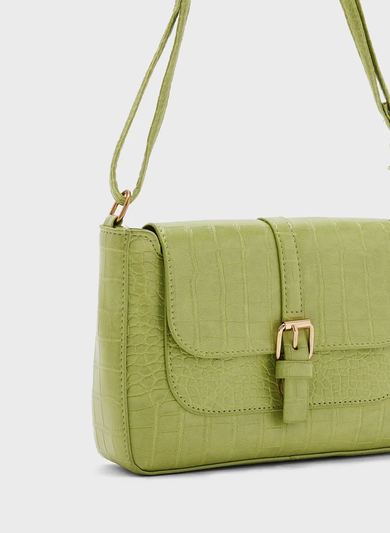 ELLA Croc Detail Mini Crossbody Bag
