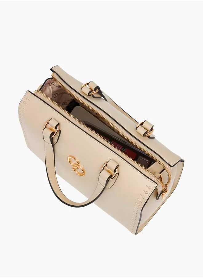 سيليست Solid Tote Bag with Handles and Zip Closure